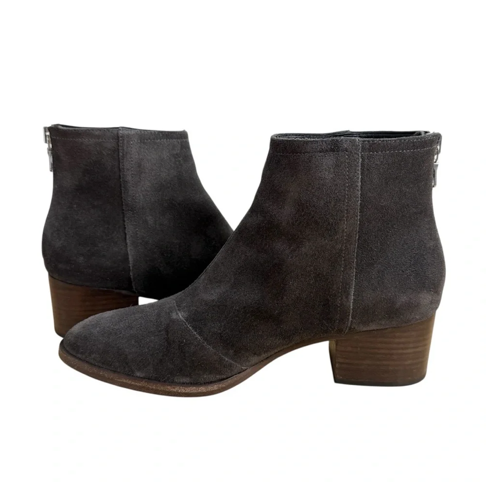 Rag & Bone Wesley Grey Suede Ankle Boots Booties Sz 36.5 6.5US